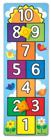 Melissa & Doug 96152 Hop & Count Hopscotch Teppich (frustfreie Verpackung), Mehrfarbig, Einheitsgröße