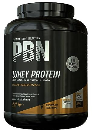 Premium Body Nutrition PBN - Proteína de suero de leche en polvo, 2,27 kg (sabor chocolate con avellanas)