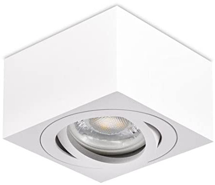 lambado® Premium LED Aufbauleuchte flach/Deckenstrahler Set inkl. 230V 5W Spots dimmbar - dezente Aufbaustrahler/Deckenspots (eckig, weiss, schwenkbar)