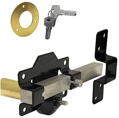 Haven Heritage 50mm Single Locking Long Throw Gate Cays Lock,Elongated Keep with Stainless Steel Bar