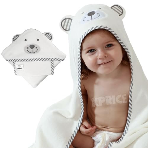 Baby Handtuch Kapuze, Badetuch Handtuch Baby, Kapuzenhandtuch Baby, Babyhandtuch Bambus, Kapuzenbadetuch, Kinderhandtuch, Badehandtuch Handtücher, BabyBadetuch (grauer Bär)