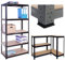 ANSIMIDA Heavy Duty 5 Tier Garage Shelving Units Metal Storage Shelves Shed Utility Rack Greenhouse Shelving,180cm x 90cm x 40cm,175KG Per Shelf, Black