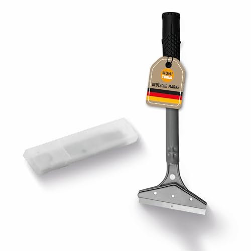 WOW!TOOLS Tapeten-Entferner-Set inkl. robustem Tapetenschaber/Bodenschaber und 5 Ersatzklingen aus gehärtetem Stahl