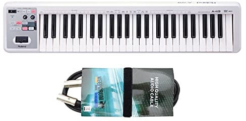 Roland A49 A-49 - Teclado MIDI (2 m, cable MIDI), color blanco