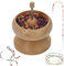 Bead Spinner for Jewellery Making Effortless Rotating Pine Wood Clay Bead Spinner with 1 Curved Big Eye Beading Needle DIY Wooden Beading Tool Beading Supplies for Making Bracelets, Necklace