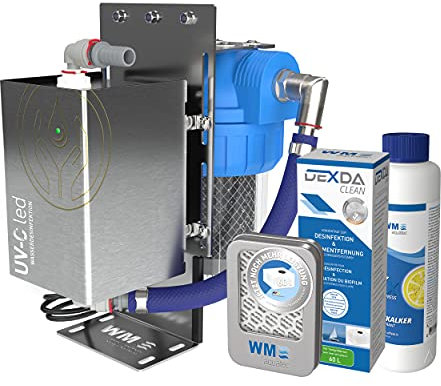 WM aquatec – KLW60 Komplett-Lösung Wasserhygiene für Wohnmobile, Caravans & Boote – Frischwassersystem-Pflege + Wasserkonservierung + Filtration & Adsorption + UV-C Desinfektion – Made in Germany