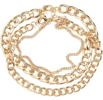 Urban Classics Unisex Fußkette Layering Anklet, mehrreihige Modeschmuck Kette für Männer und Frauen, Länge 22 cm oder 25 cm