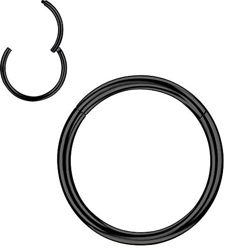 PunkTracker 1Pcs 20G 18G 16G 6/7/8/9/10mm Cartilage Tragus Helix Earring Hoop Stainless Steel Nose Rings Nose Piercings Helix Conch Septum Jewellery - Silver/Gold/Rose Gold