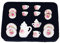 WANGCL Service à thé miniature 15 pièces en porcelaine pour maison de poupée, accessoires pour maison de poupée Barbie 1/12