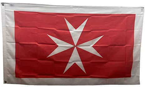 Stormflag Bandiera Sovrano Militare Ordine di Malta, 90 x 150 cm, in poliestere, 90 x 150 cm, con due occhielli