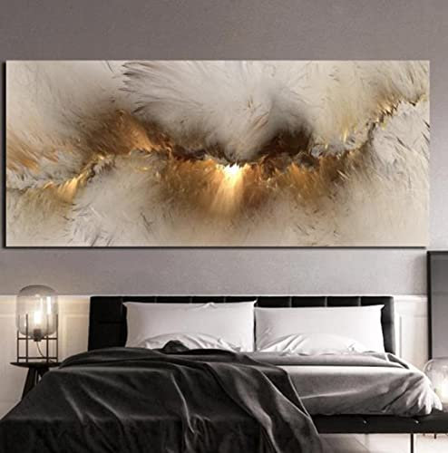 1 Teilig Leinwandbilder Bild auf Leinwand Bilder , Abstrakte Leinwand Gold,Groß: 80x160cm,Wandbild XXL Print Bilder Wand bild Kunstdruck ,Wanddeko Wohnzimmer Leinwandbilder Ohne Rahmen (B,80x160cm)