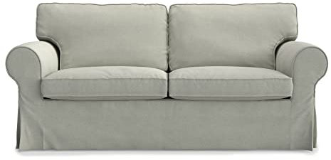 MASTERS OF COVERS Sofabezug für IKEA Ektorp 2-Sitzer, Perlbeige Sofa überzug Ektorp Couch überzug aus Polyester Petite, Ektorp 2er Sofa Cover, 179x88x88cm (Sand-grau)