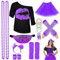 WILDPARTY 80er Jahre Outfit Damen Set, T-Shirt, Tutu, Gürteltasche, Stirnband, Ohrring, Halskette, Netzhandschuhe, 80er Jahre Kleidung Kostüm Neon Accessoires Thema Party Karneval Damen Frauen