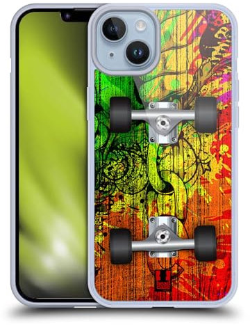 Head Case Designs Salpicaduras Skateboards Caso de Gel Suave Compatible con Apple iPhone 14 Plus