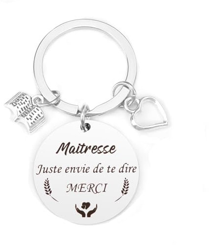 Yetuab Cadeau Maitresse Maitre, Cadeau Maitre D'école, Cadeau Professeur, Merci Maitresse Cadeau Personnalisé, Porte Clef Maitresse D'école, Cadeau Fin D'année Maitresse, Maitresse Cadeau Original