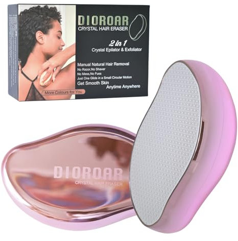 DIOROAR Kristall-Haarradiergummi, Upgrade-Kristall-Haarentferner, physikalisches Nanoglas-Haarentfernungsgerät, schmerzfreier Epilierer und Peeling für schnelle, seidig glatte Haut(Hellrosa)