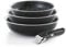 Qdesign - Batterie de Cuisine à Induction 4 Pièces - Set de 3 Poêles 16,18 et 20 cm et Poignée Amovible - Aluminium - Tout Feu - Set de 3 casseroles avec poignée amovible