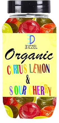 EDZZEL Citrus Lemon & Sour Cherry Drops Candy (300 GM) Pack of 1 Box