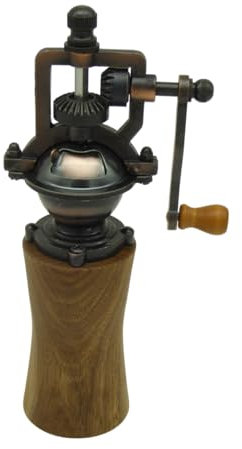 Handgemachte Pfeffermühle, Nostalgie aus Edelhölzern, Holz, Unikat (Nussbaum)