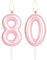 Kerze Happy 80th Birthday, rosa Zahl 80, Geburtstagskerzen, Kuchendekoration, Kuchendekoration für Mädchen und Frauen, Hochzeitstag
