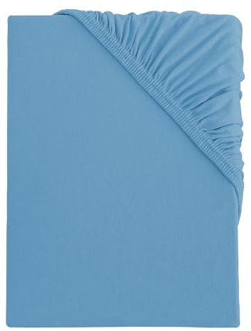 s.Oliver Spannbettlaken 140x200-160x200 cm- 100% Baumwolle, für Matratzen bis 25 cm, besonders weich & angenehm, Spannbetttuch blau