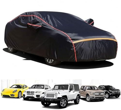 Autoabdeckung für Chevy Corvette C7 2013-2019, Uv-Schutz SchüTzt Vor Frost, Schnee Halbgarage FüR Auto Winter mit Türreißverschluss -13