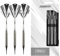 Champify® 18g Brass Soft-Darts Set “Blizzard” mit Kunststoff-Spitze | 3 Dartpfeile mit 6 Schäften & 6 Flights & 30 Softdart-Spitzen | inkl. weiteres Zubehör | Dartpfeile mit Plastik-Spitzen