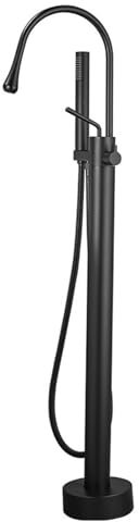 XJTNLB Robinet Baignoire avec Douchette Mitigeur Bain Douche Noir Mitigeur Monocommande Robinet Sur Pied Baignoire Ilot pour Salle de Bain