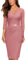 MIUSOL Women's Vintage Lace V-Neck 3/4 Sleeves Cocktail Party Formal Wedding Guest Work Bodycon Dress (XX-Large, Dusty Pink)