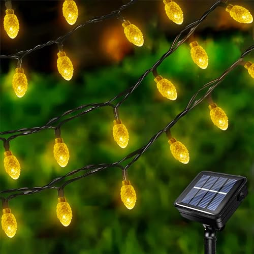 Acxilexy Solar Weihnachts Lichterkette 12 m 100 LEDs Tannenzapfen Lichterkette Wasserdicht Lichterkette Außen Solar Tannenzapfen Lichterkette Weihnachtsbeleuchtung für Weihnachtsfeier Dekoration