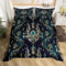 Homewish Gold Damast Bettbezug Set Gothic 135x200 Bettwäsche Sets,Viktorianische Tröster Bezug Vintage Barock Blumen Gothic Bett Set Antike Exotische Blumen Böhmische Dekor