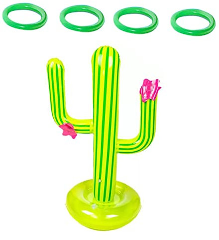 BESTonZON 1satz Aufblasbares Ringwurfspiel Für Pool Teiliges Mit Aufblasbarem Kaktus Und Ringen Für Sommerpartys Familienaktivitäten Und Wasserspiele Im Freien