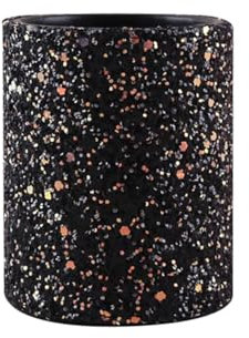 FSSTUD Pot à crayons en cuir synthétique à paillettes - Porte-pinceaux de maquillage brillant - Organiseur de crayon mignon - Support de rangement décoratif pour bureau à domicile - Noir