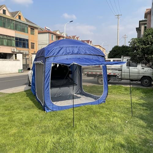 SULQING Heckklappe Markise Auto Zelt - Automatische Große Raum Hinten Erweiterung SUV Zelt, Frei Zu Bauen Tragbare Van Kofferraum Abdeckung, UV-Schutz-Beschichtung Wasserdicht Für Camping, Limousine