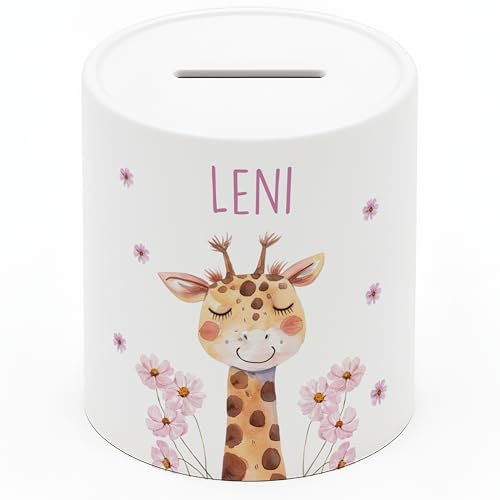 KIDSMOOD – personalisierte Spardose mit Namen – Keramik Sparschwein zum Geld sparen – Spardose Kinder als Geschenke für Mädchen & Jungen zur Taufe, zum Geburtstag & Einschulung [8x9,5 cm]