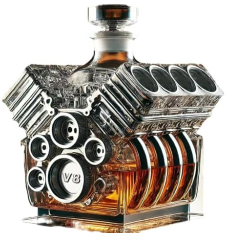 Générique V8 Moteurs à Whisky Bouteille, fiole de Style Moteur V8, Carafe de Whisky personnalisé, décoration de Carafe de vin créative, pour Les Amateurs de Whisky et de Voitures