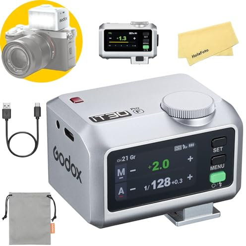 Godox iT30 Pro F Kamerablitz für Fujifilm Kamerablitz Speedlite Speedlight Light,2,4G TTL 1/8000s HSS,560 Aufnahmen mit Voller Leistung,1,5s Wiederaufladezeit,7,4V/900mAh Li-Ionen-Akku,mit Blitzschuh