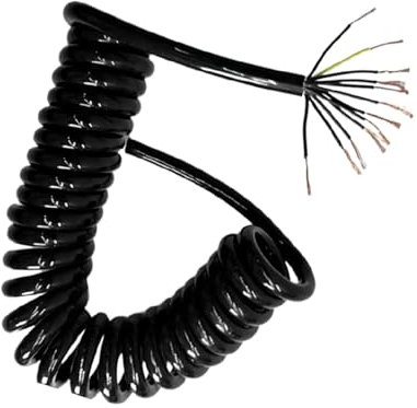 alambre eléctrico Cable telescópico espiral de alta potencia de 9 núcleos, alambre de resorte espiral de 15 AWG(Strecth 1 meter)