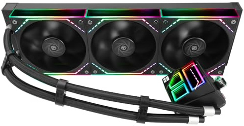 TR-Thermalright Frozen Infinity 360 Nero Liquido CPU Cooler, 360mm AIO Cooler con Effetto Luce Specchio Infinity, 2000RPM, per AMD AM4/AM5, Intel LGA1851/1700/1150/1151