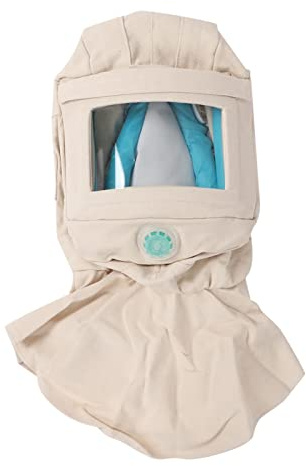 Haofy Schützende Sandstrahlhaube, Canvas-Material, Schutzhelm mit Atemventil Zum Schleifen, Polieren und Staubschutz