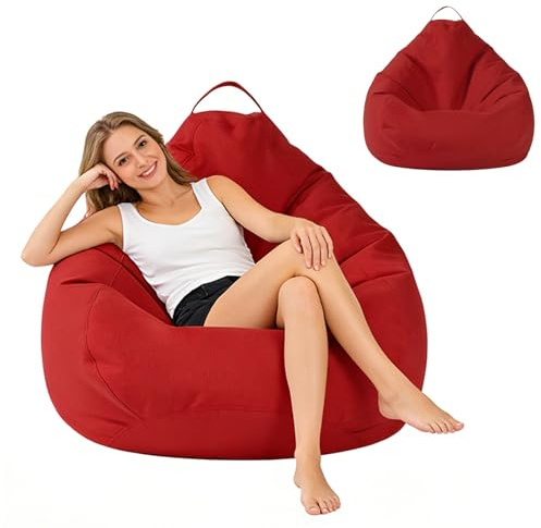 BUERPINKING Pouf Poltrona, Poltrona Sacco Senza Imbottitura, Bean Bag In Misto Cotone e Lino, Pouf Sacco Adatto per camere da letto, sale giochi, soggiorni e terrazze
