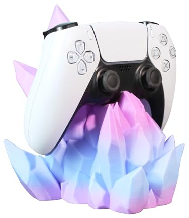 3D Druck Controller Ständer Kristall Design Rosa Blau | Rosa blauer Farbverlauf Controller Ständer mit Kristall Optik für Gaming Setup