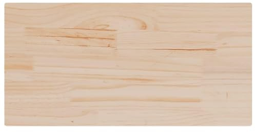 Tmriohed 2er Set Tischplatten 90x45x2,5 cm Massivholz Kiefer Schreibtischplatte unbehandelt rustikal Couchtischplatte rechteckig für Wohnzimmer Küche Esszimmer Büro Balkon