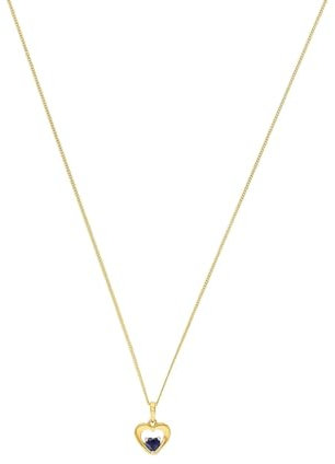 Amor Kette mit Anhänger Damen Halsschmuck, mit Zirkonia synth, 42 cm, Blau, Herz, Kommt in Schmuck Geschenk Box, 2023012
