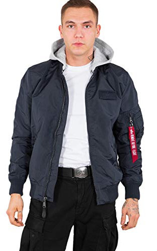 Alpha Industries Herren MA-1 TT Hood Bomberjacke, Rep.Blue, XS
