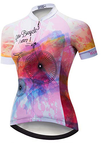 Damen-Fahrradtrikot, kurzärmelig, atmungsaktiv
