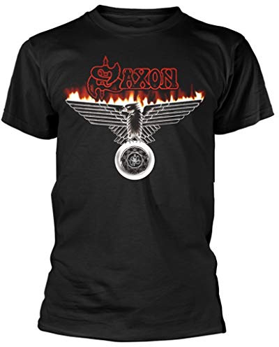 Saxon 'Burning Wheels of Steel' (Black) T-Shirt