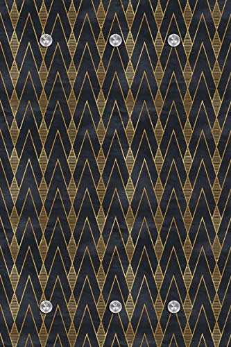 Queence Designer Garderoben 80 x 120 cm | Wandgarderobe mit 6 Edelstahlhaken | Innengarderobe | Dekor | Garderobenpaneele | Urban Look Outfit | Garderobenständer | Gold Pfeile