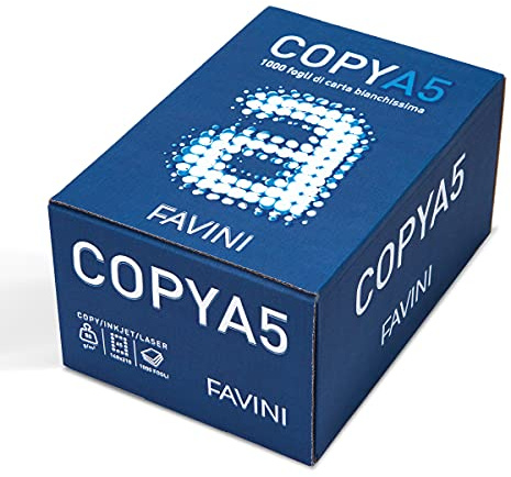 Favini A620555 Copy A5 1.000 Blatt weißes Papier im praktischen Spender, Format A5 (14,8 x 21 cm) Made in Italy