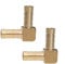 YINETTECH 2Pcs 8mm Barb Brass Hose Fitting 90 Degree Elbow Fuel Hose Joiner Pipe Connector Adapter 5/16Inch Gold for Air Water Fuel Oil
